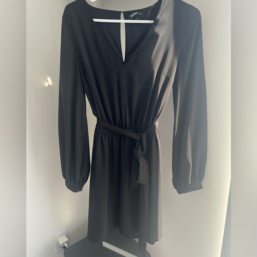 Express V Neck Black Dress (S)